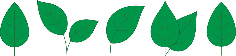 Leaf simple icon set. vector illustration. Eps 10
