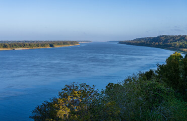View of the river Mississippi from town of Natchez in Mississippi