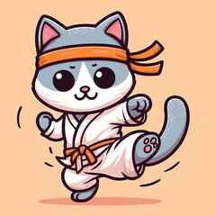 A cute cat who loves Kung Fu
