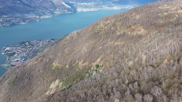Aerial view of Lake Como from Camaggiore alp