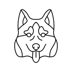 siberian husky dog puppy pet line icon vector. siberian husky dog puppy pet sign. isolated contour symbol black illustration