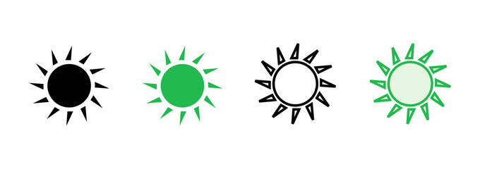 Sun icon set. Brightness Icon vector