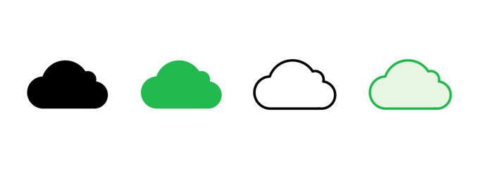 Cloud icon set. cloud vector icon