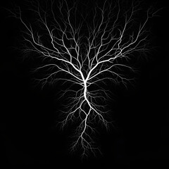 nervous system line art black background 4K