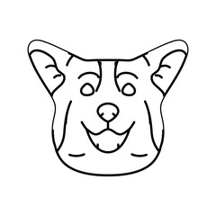 pembroke welsh corgi dog puppy pet line icon vector. pembroke welsh corgi dog puppy pet sign. isolated contour symbol black illustration