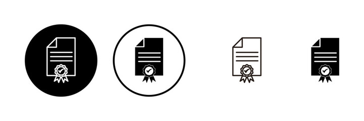 License icons set. Approved or Certified Medal Icon