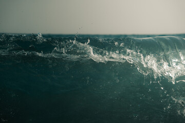 Blue sea waves, coastline shore ocean summer water