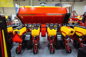 Agriculture machinery. Modern pneumatic agricultural seeder