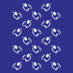Abstract fish head pattern vector design in blue can be used as wallpaper or background