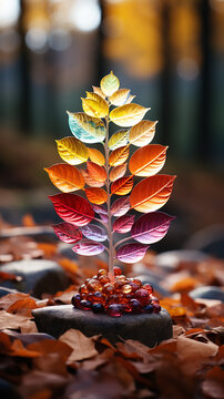 autumn fallen leaf spectrum gradient unusual multicolored autumn abstract background fall