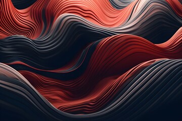 The ever-changing fluid waves in the abstract background create a constantly shifting pattern, conveying a vibrant sense of movement and liveliness to the scene.