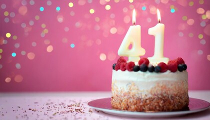 41 Number Birthday cake. Forty-one number birthday cake.