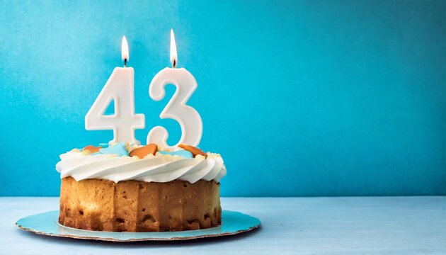 43 Number Birthday cake. Forty three number birthday cake.	
