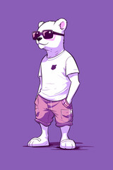 Cool panda, vector illustration