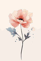 Beautiful flower on pastel background