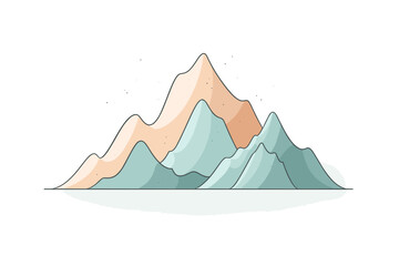 Simple illustration of mountains, pastel. colors, vector 