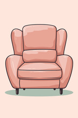 armchair isolated on peach background