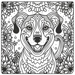 Dog Coloring Pages Dog Character For Coloring Book adult kids 