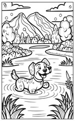 Dog Coloring Pages Dog Character For Coloring Book adult kids 