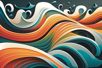 With its fluid waves displaying a constantly changing pattern, the abstract background exudes dynamism, filling the scene with a tangible sense of movement and vitality.