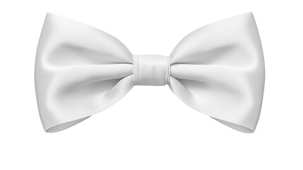 Vibrant White Ribbon necktie: A Gleaming Elegance on a Transparent Background - AI Generative - obrazy, fototapety, plakaty