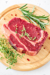 Raw beef steak