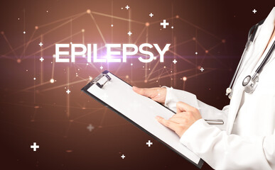 Doctor fills out medical record