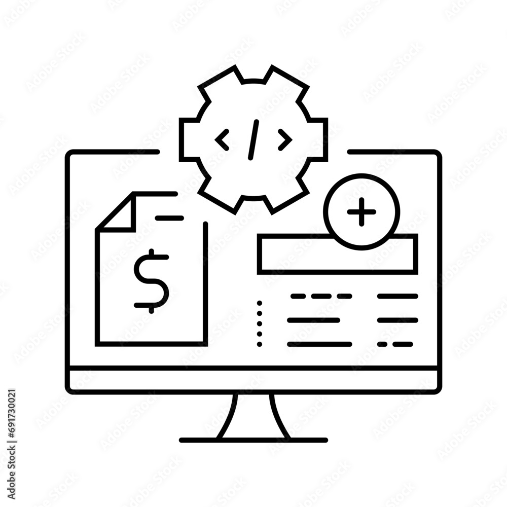 Poster medical coding billing line icon vector. medical coding billing sign. isolated contour symbol black 