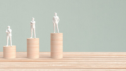 The wood chart for Business concept 3d rendering.