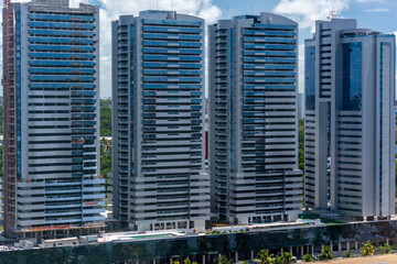 View of three financial towers on Avenida Tancredo Neves in the city of Salvador, Bahia.