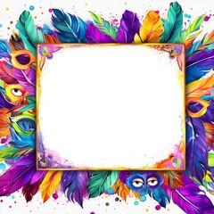 Carnival banner with colorful mask and colorful - obrazy, fototapety, plakaty