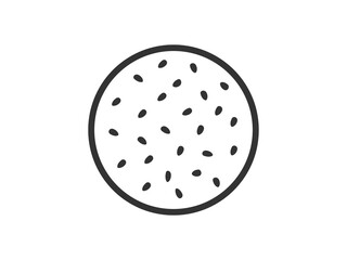 ごまパンのアイコン（線画）のイラスト