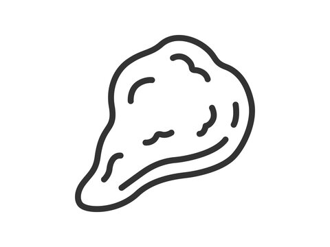 カレーのナンのアイコン（線画）のイラスト