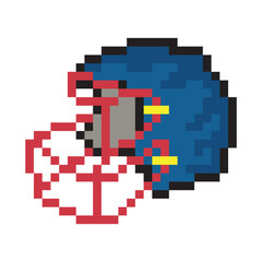 Fototapeta premium American football helmet with pixel art design