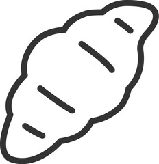 クロワッサンのアイコン（線画）のイラスト