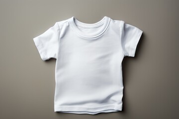 Toddler size white t-shirt isolated background. Mock up template for a t-shirt design print. Generative AI. - obrazy, fototapety, plakaty