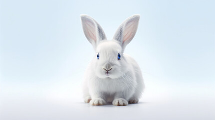 White rabbit isolated on white