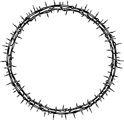 Circle barbed wire frame drawing