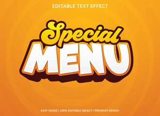 special menu editable text effect template use for business brand and logo - obrazy, fototapety, plakaty