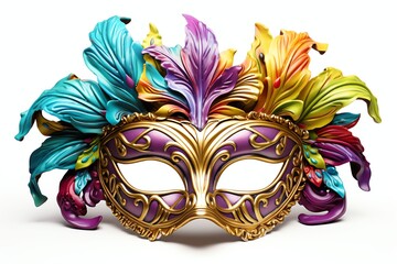 Flamboyant Mardi Gras Masks bright colors isolated