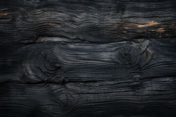 Rough textured surface of burnt wood boards. Background with copy space - obrazy, fototapety, plakaty