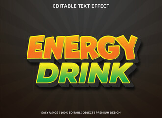 energy drink editable text effect template use for business brand and logo