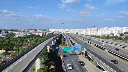 bird eye view of Bangkok eastern outer ring road