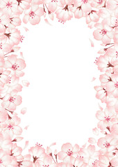 Fototapeta premium 水彩の桜フレーム