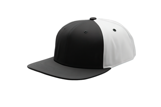 closeup mockup flat visor snap cotton textile hat clothing sport nobody object fashion colours isolated back side front view Blank baseball snapback cap two tone color black/gray white background