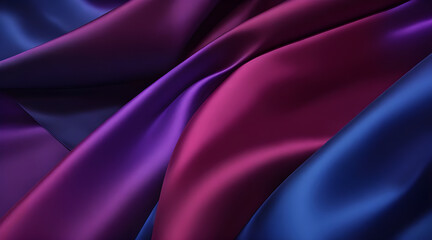 Vivid Color Gradient in Silk Satin: Black Blue Violet Purple Maroon Red Magenta