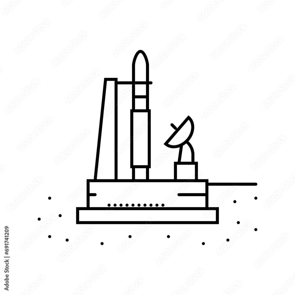 Poster mars sample return mission planet line icon vector. mars sample return mission planet sign. isolated