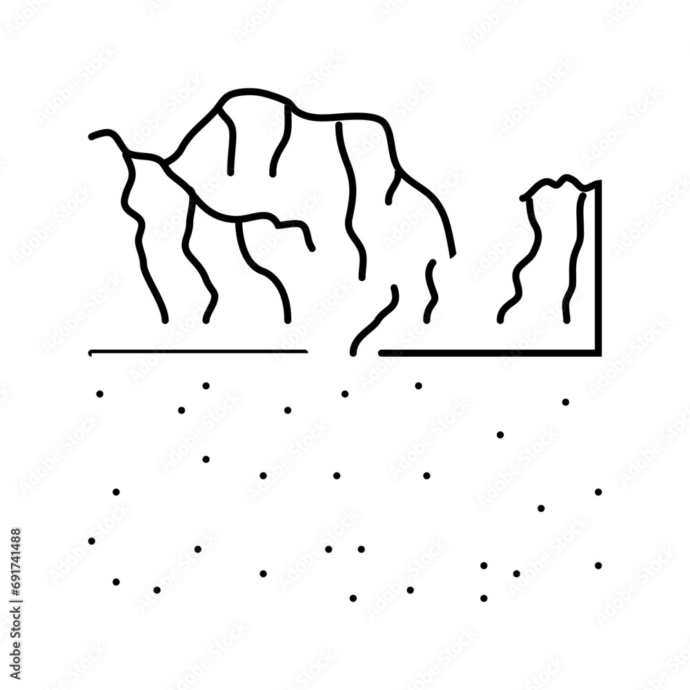 Poster martian mountains mars planet line icon vector. martian mountains mars planet sign. isolated contour