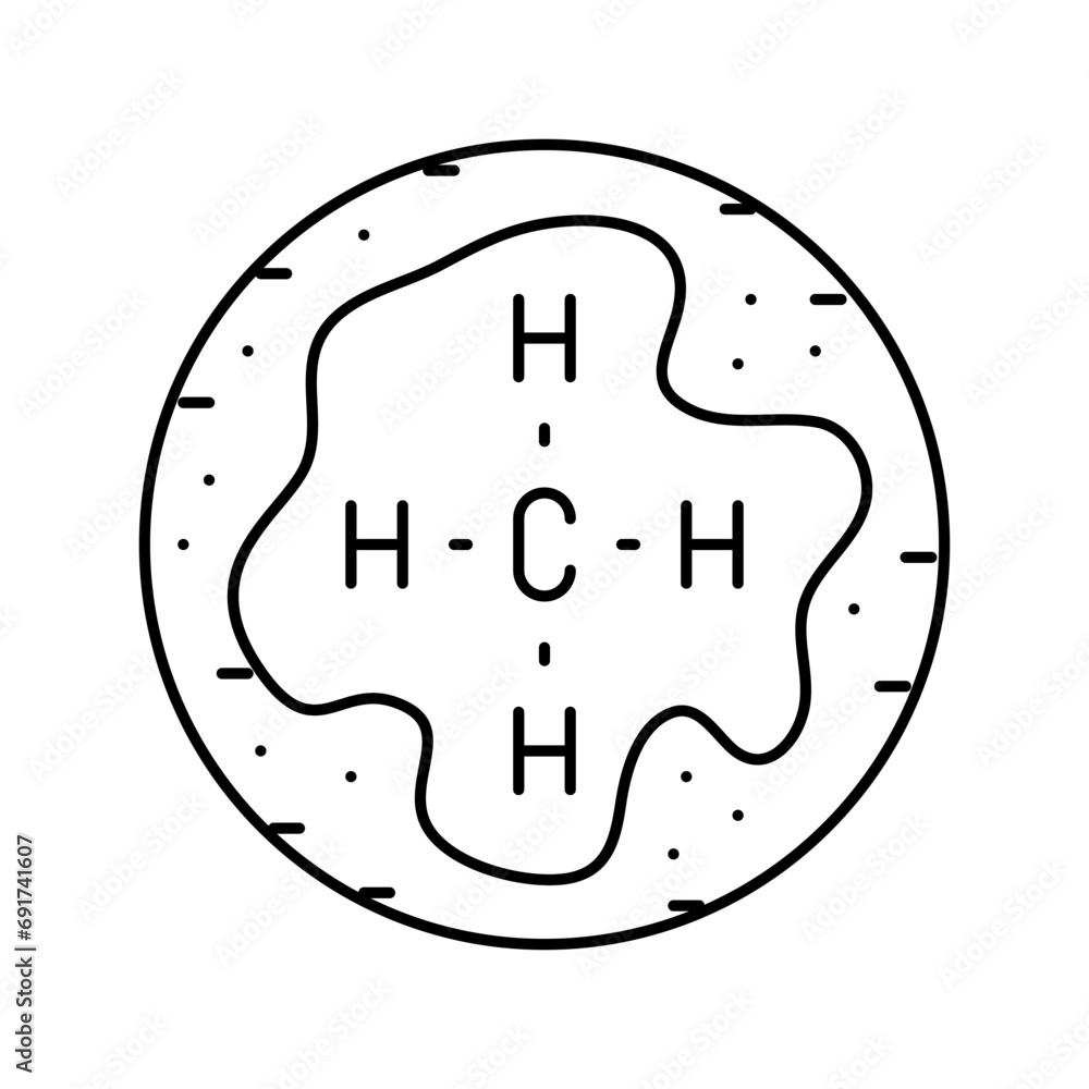 Poster martian methane gas mars planet line icon vector. martian methane gas mars planet sign. isolated con