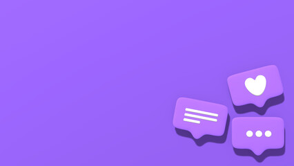 speech bubble with copy space 3d illustration, speech bubble 3d illustration, 3d speech bubble, suitable for graphic resource, advertisement, social media post and social media content.